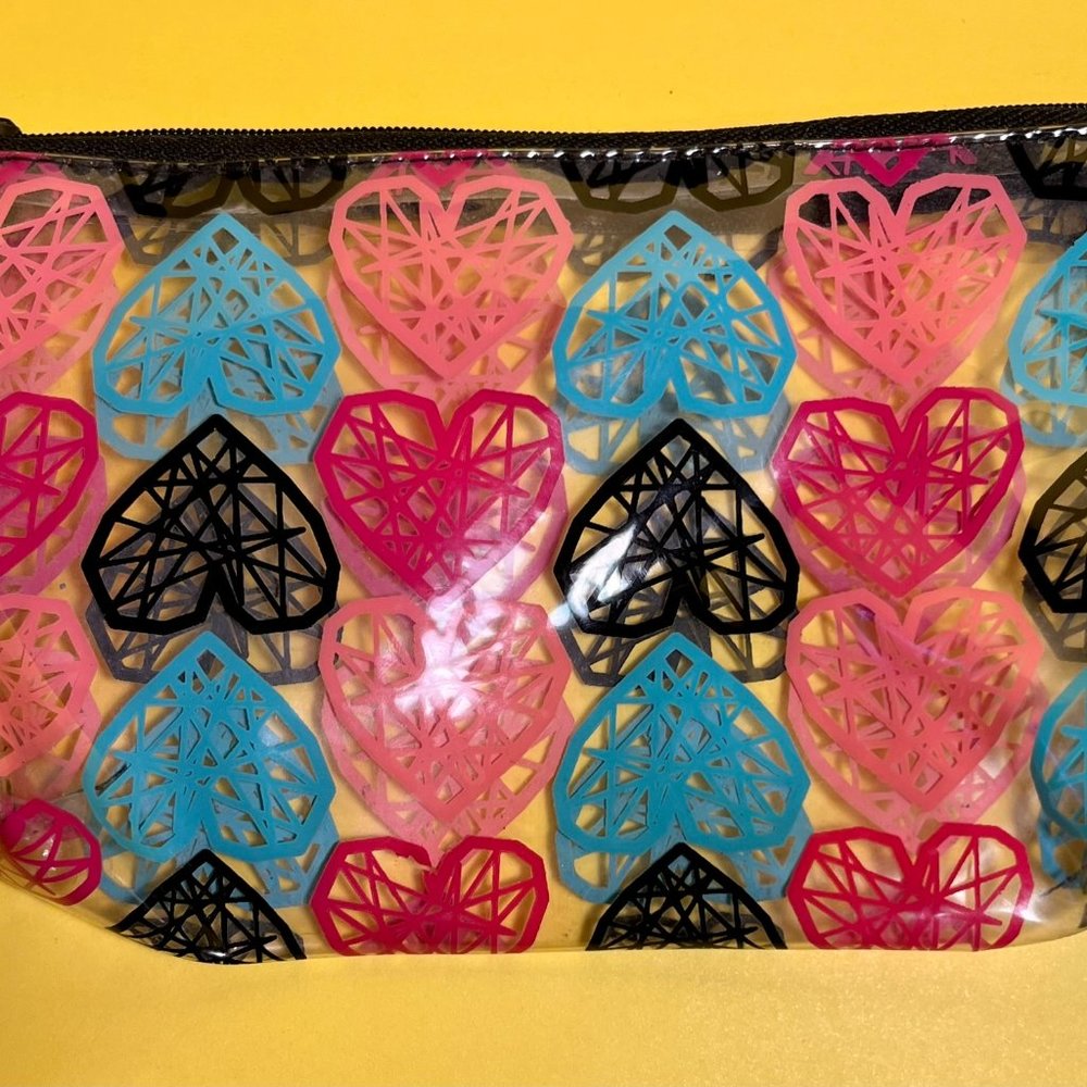 Ipsy Vinyl Heart Makeup Bag